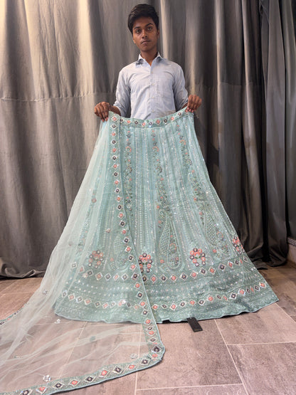 Fair sky blue Lehenga