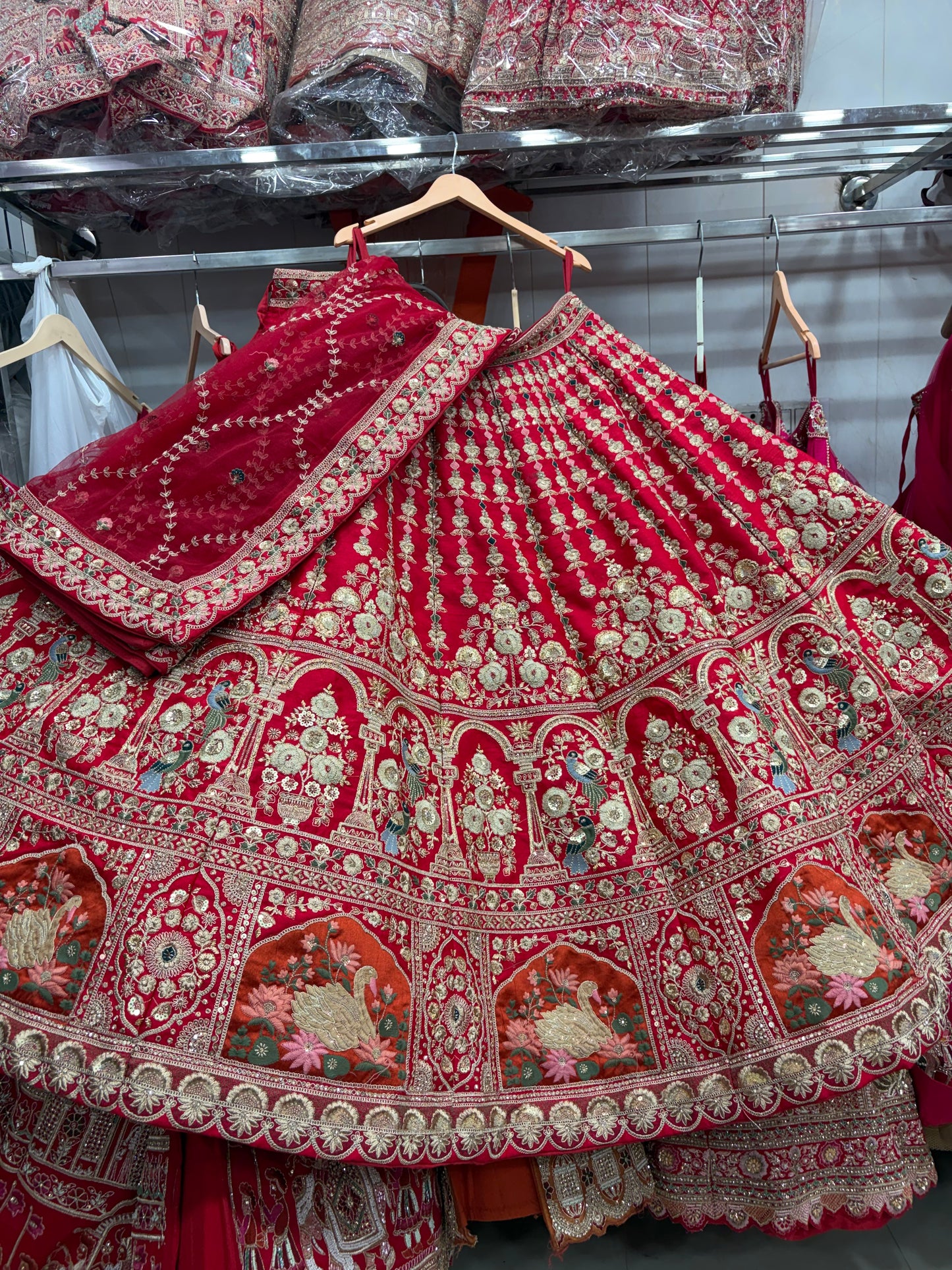 Rani pink peacock Bridal Lehenga