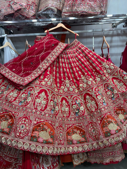Rani pink peacock Bridal Lehenga
