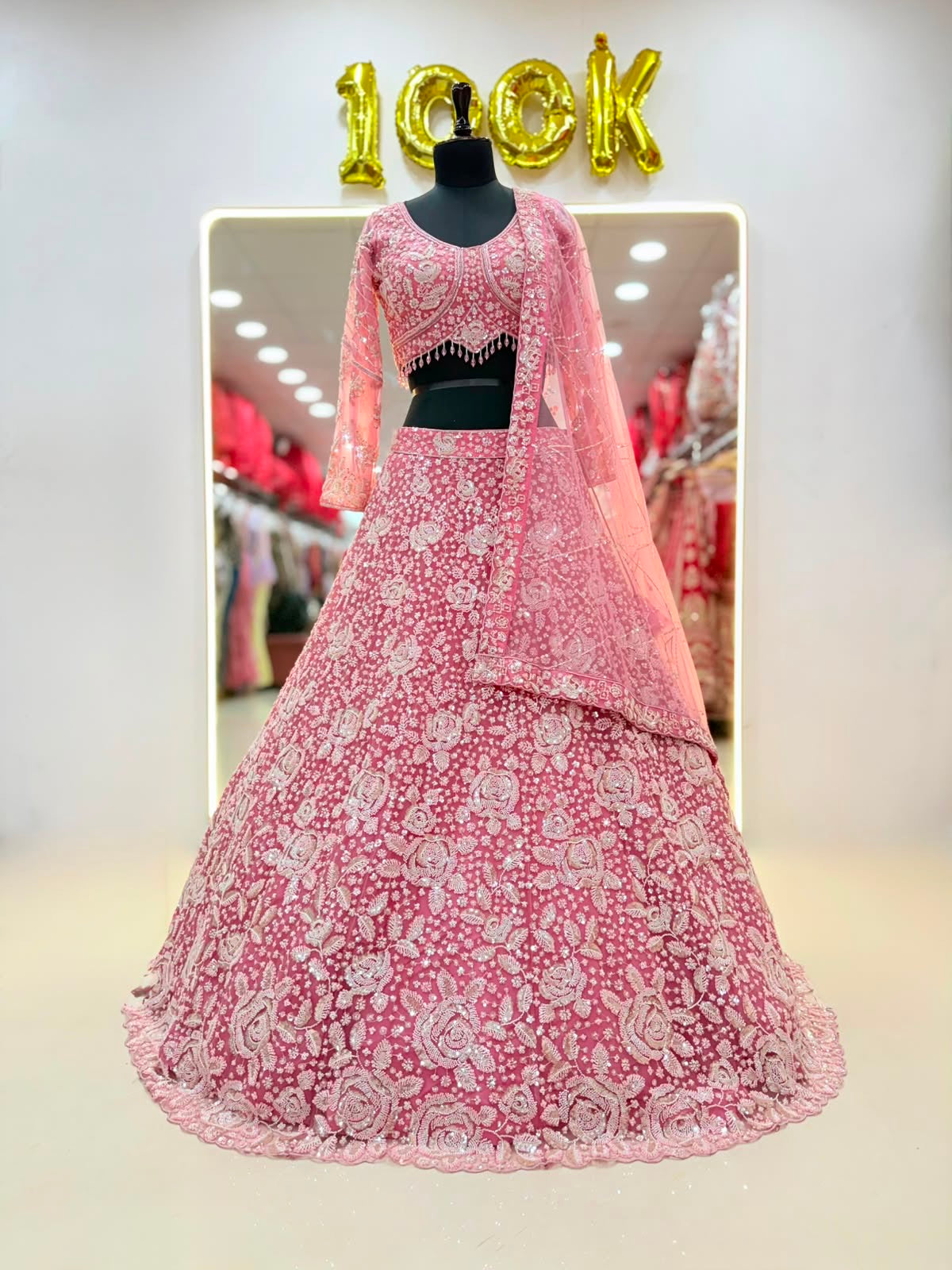 Baby Pink Pdp Crop Top Lehenga