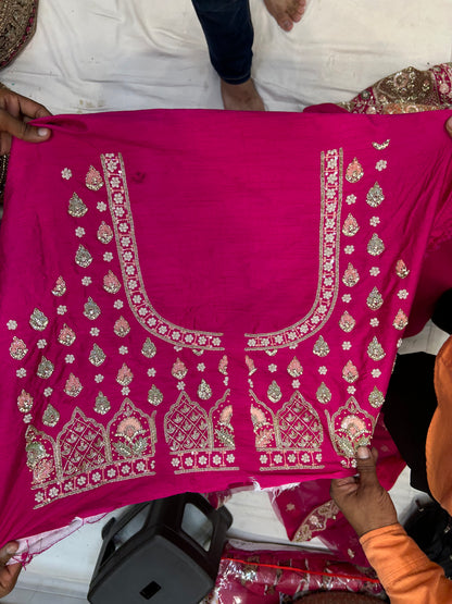 Dark pink handwork bridal Lehenga