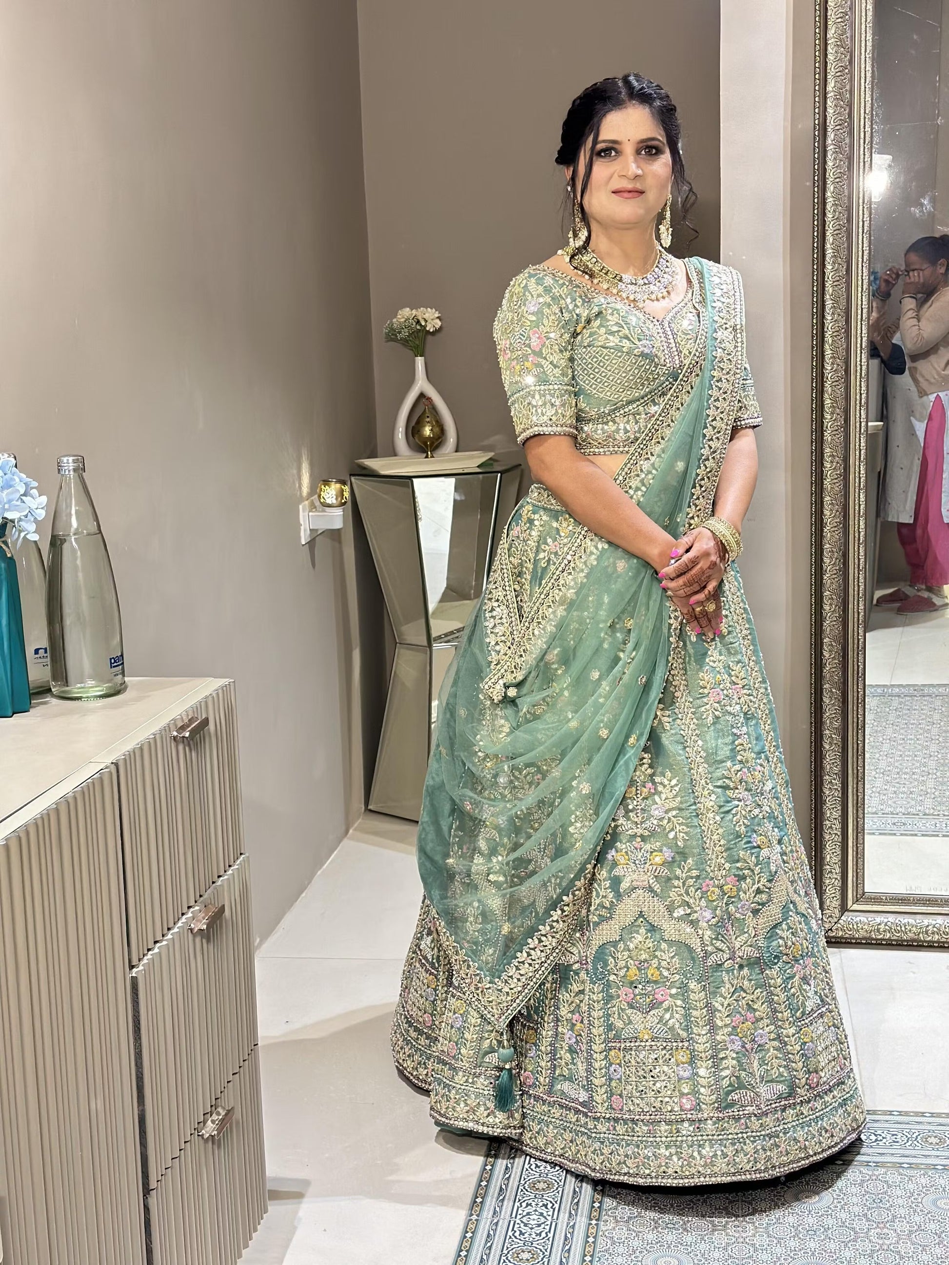 Amazing pista green Lehenga Shopping World Amazing pista green Lehenga Shopping World