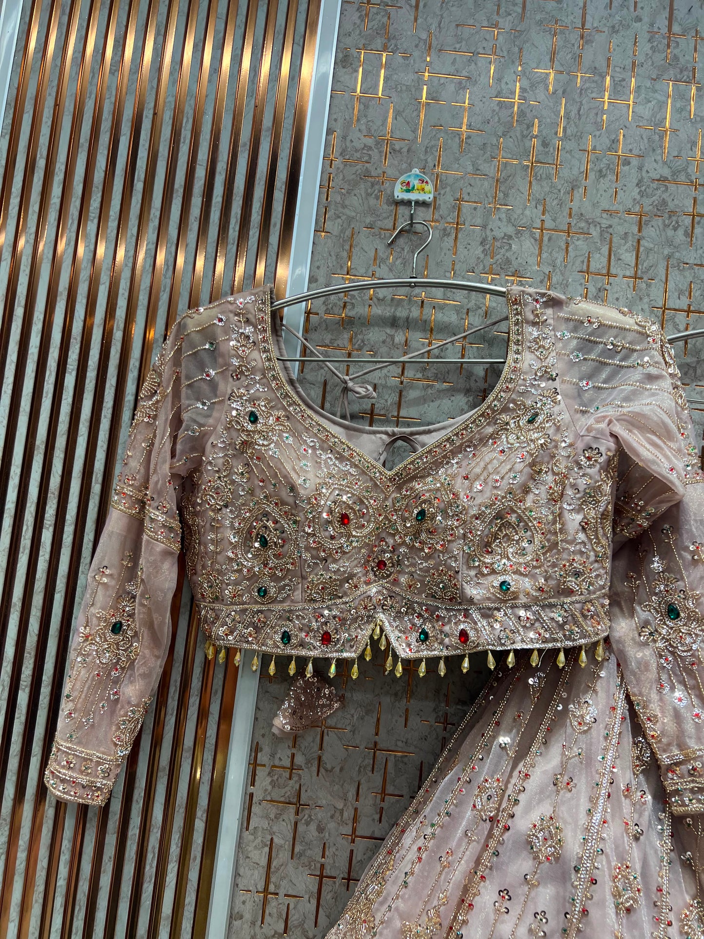 Pink Crop Top Lehenga