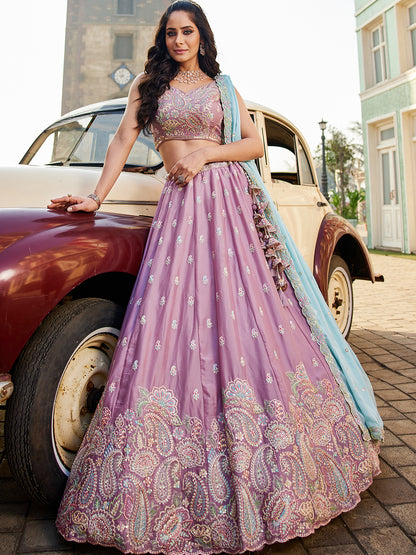 Awesome pink lehenga Awesome pink lehenga Georgette Fabric Sequins embroidery