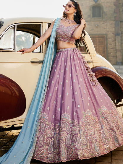Awesome pink lehenga Awesome pink lehenga Georgette Fabric Sequins embroidery