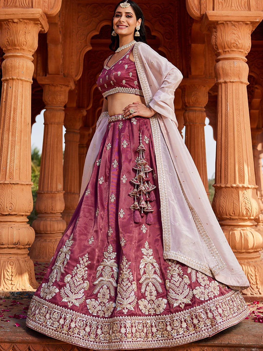 Lavishing burgundy lehenga