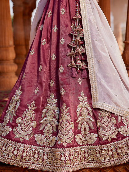 Lavishing burgundy lehenga