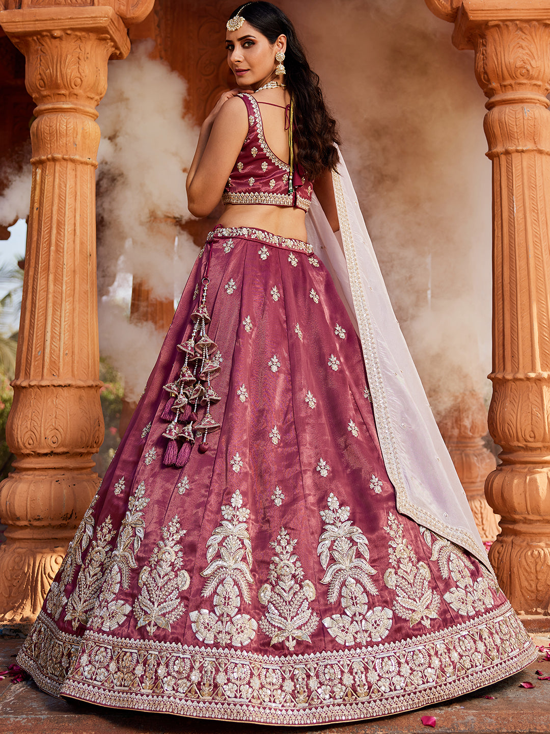 Lavishing burgundy lehenga