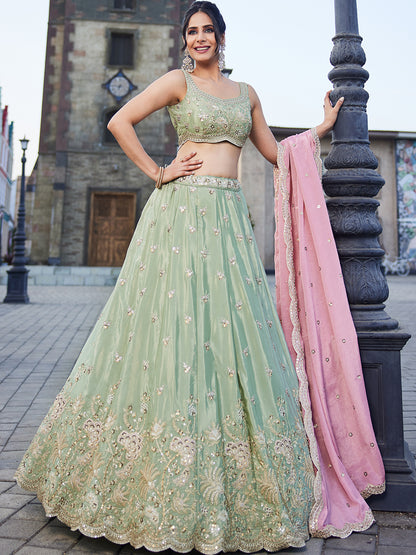 Glamorous green lehenga
