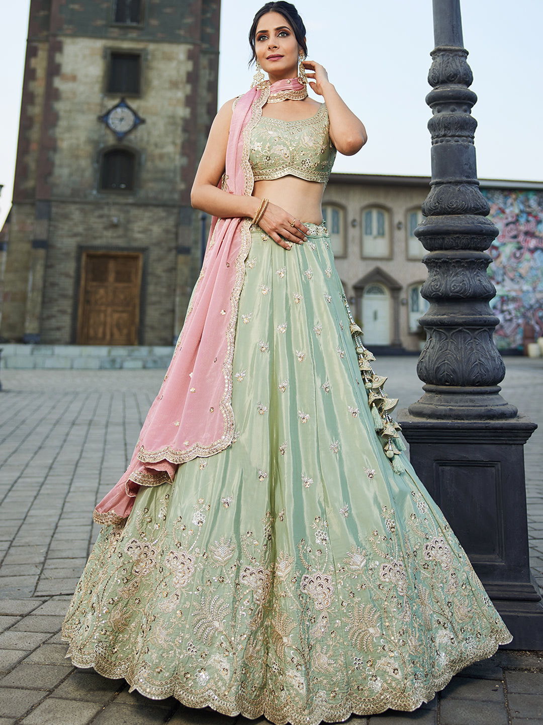 Glamorous green lehenga