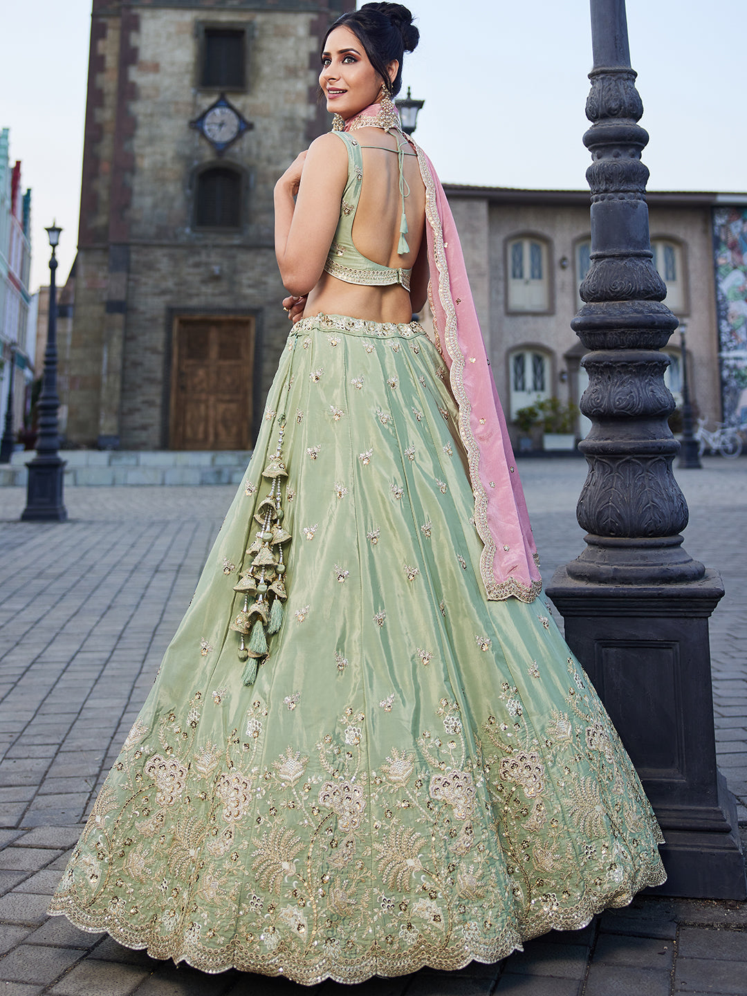 Glamorous green lehenga