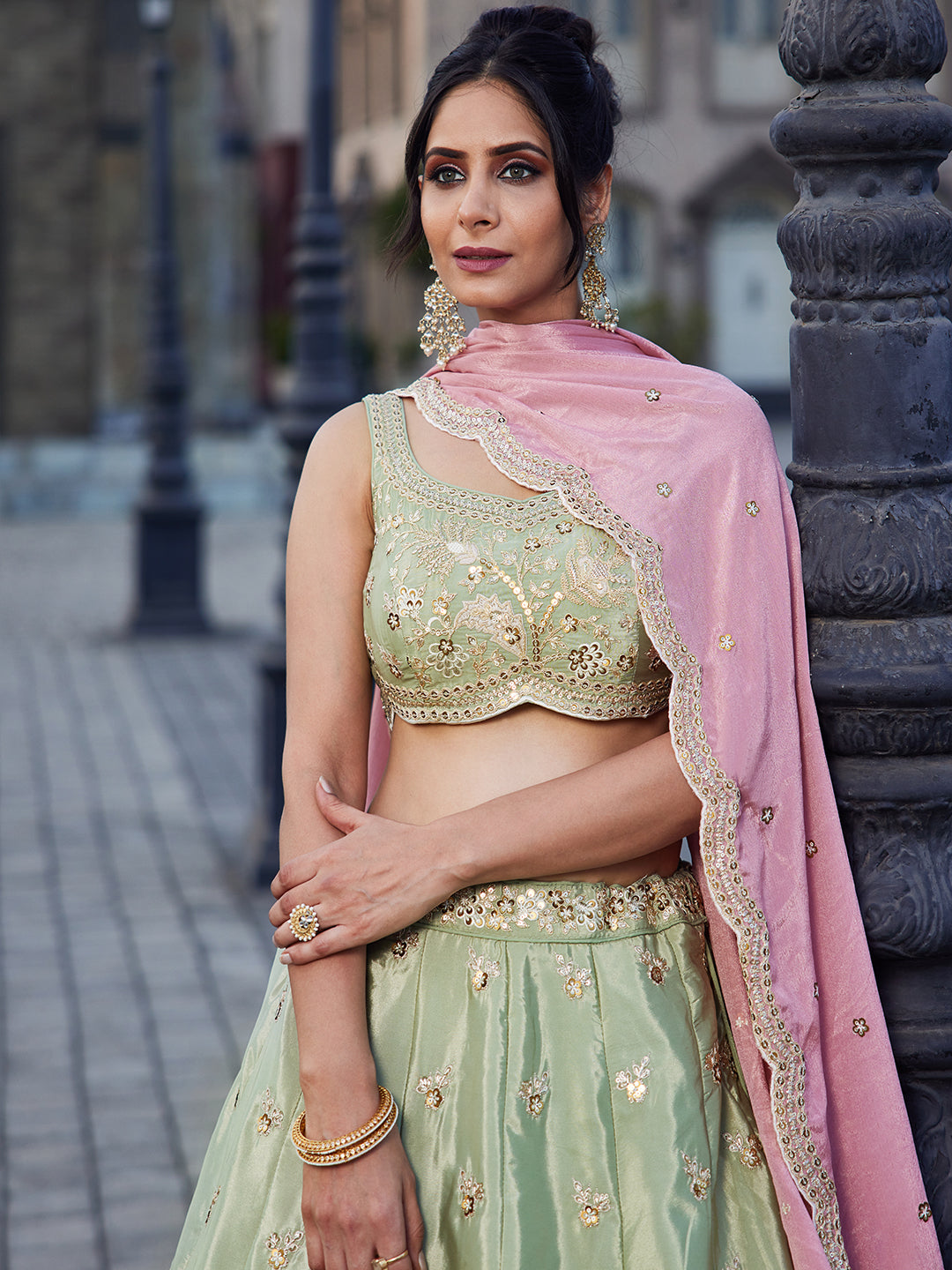 Glamorous green lehenga