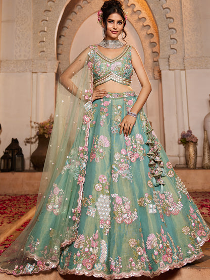 Something different green lehenga