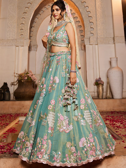 Something different green lehenga