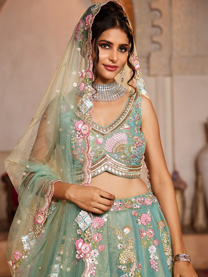 Something different green lehenga