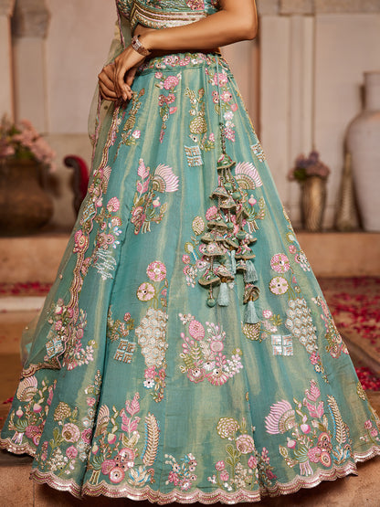 Something different green lehenga