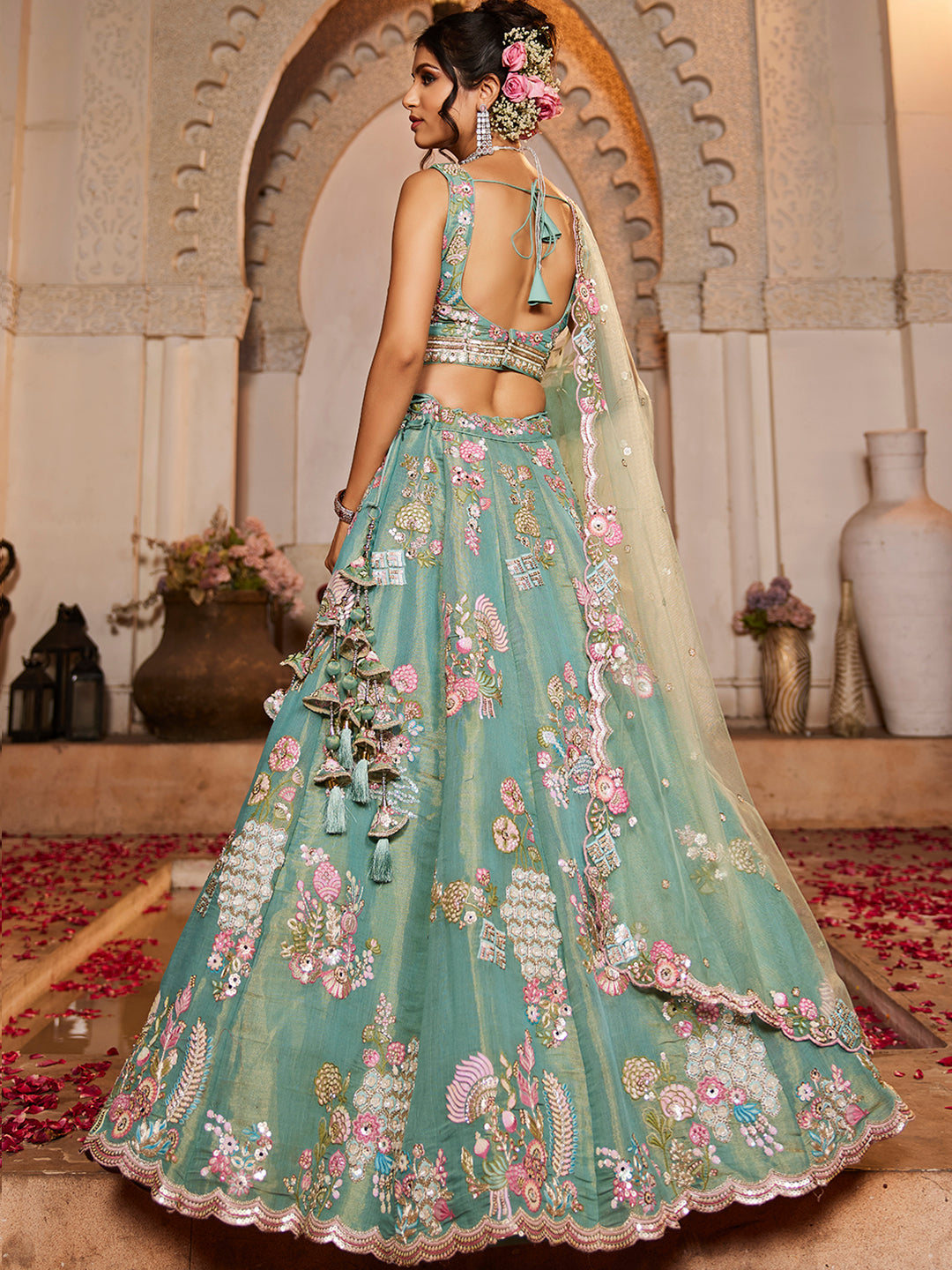 Something different green lehenga