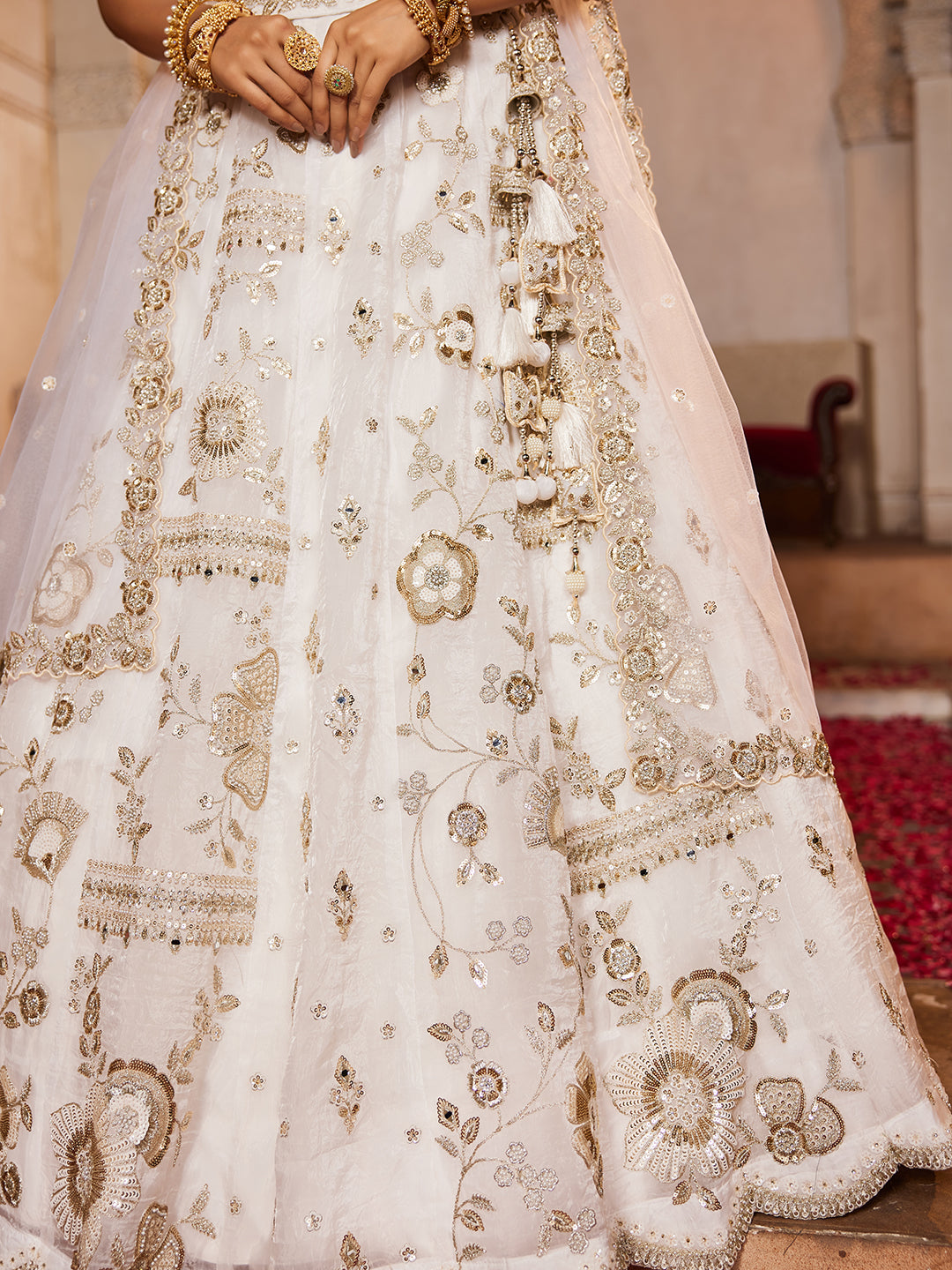 Eye catching white lehenga