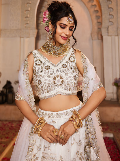 Eye catching white lehenga