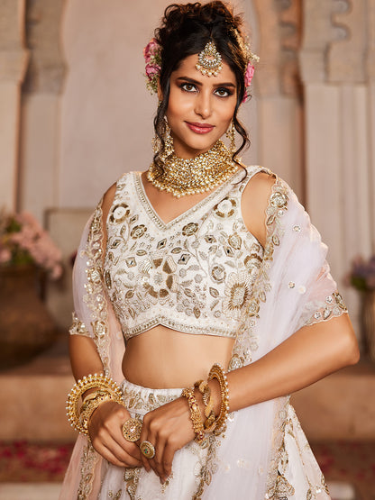 Eye catching white lehenga