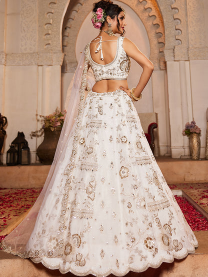 Eye catching white lehenga