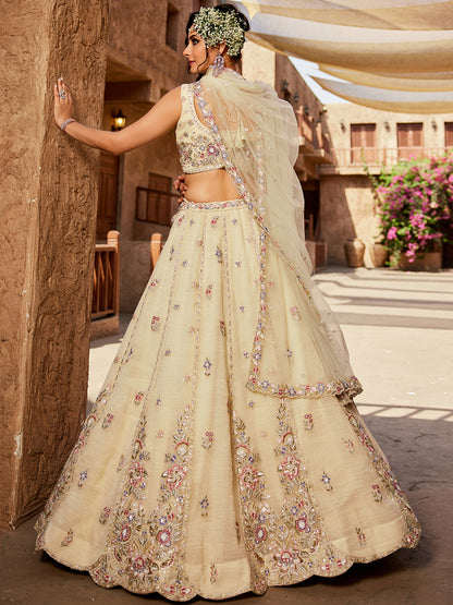 Engaging off white lehenga
