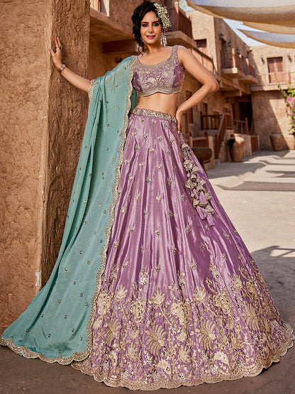 Lehenga rosa elegante