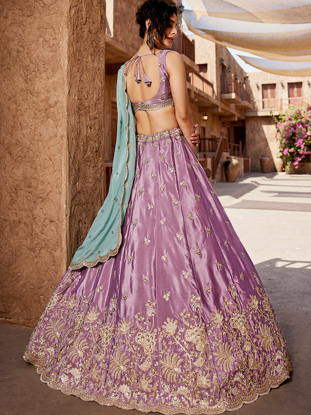 Lehenga rosa elegante