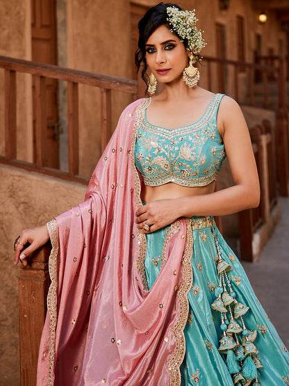 Tremendous blue lehenga