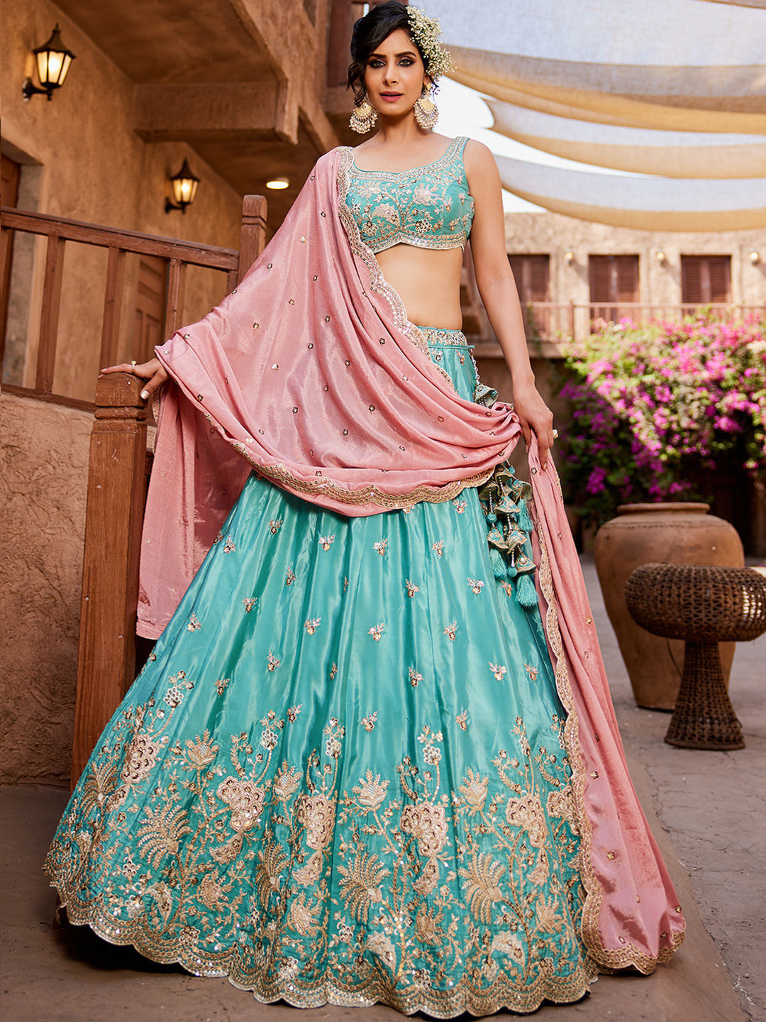 Tremendous blue lehenga