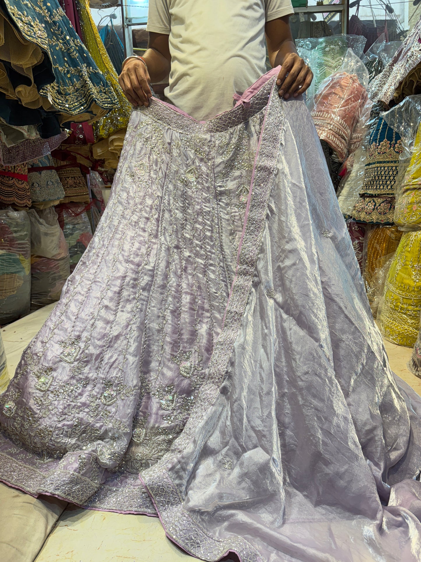 Khoobsuart silver grey Lehenga