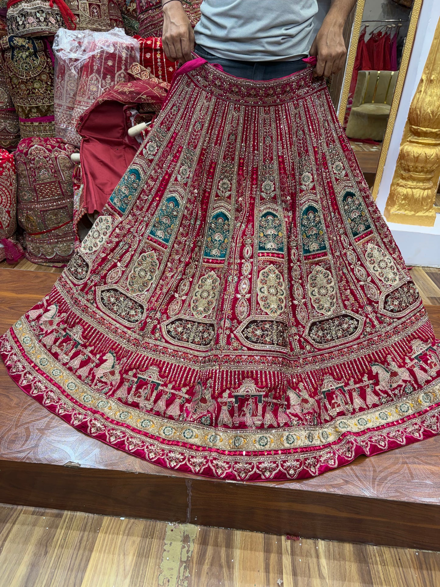 Rani pink Doli Barat Bridal Lehenga