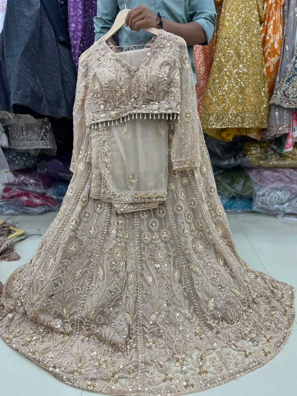 Lavender Crop Top Lehenga