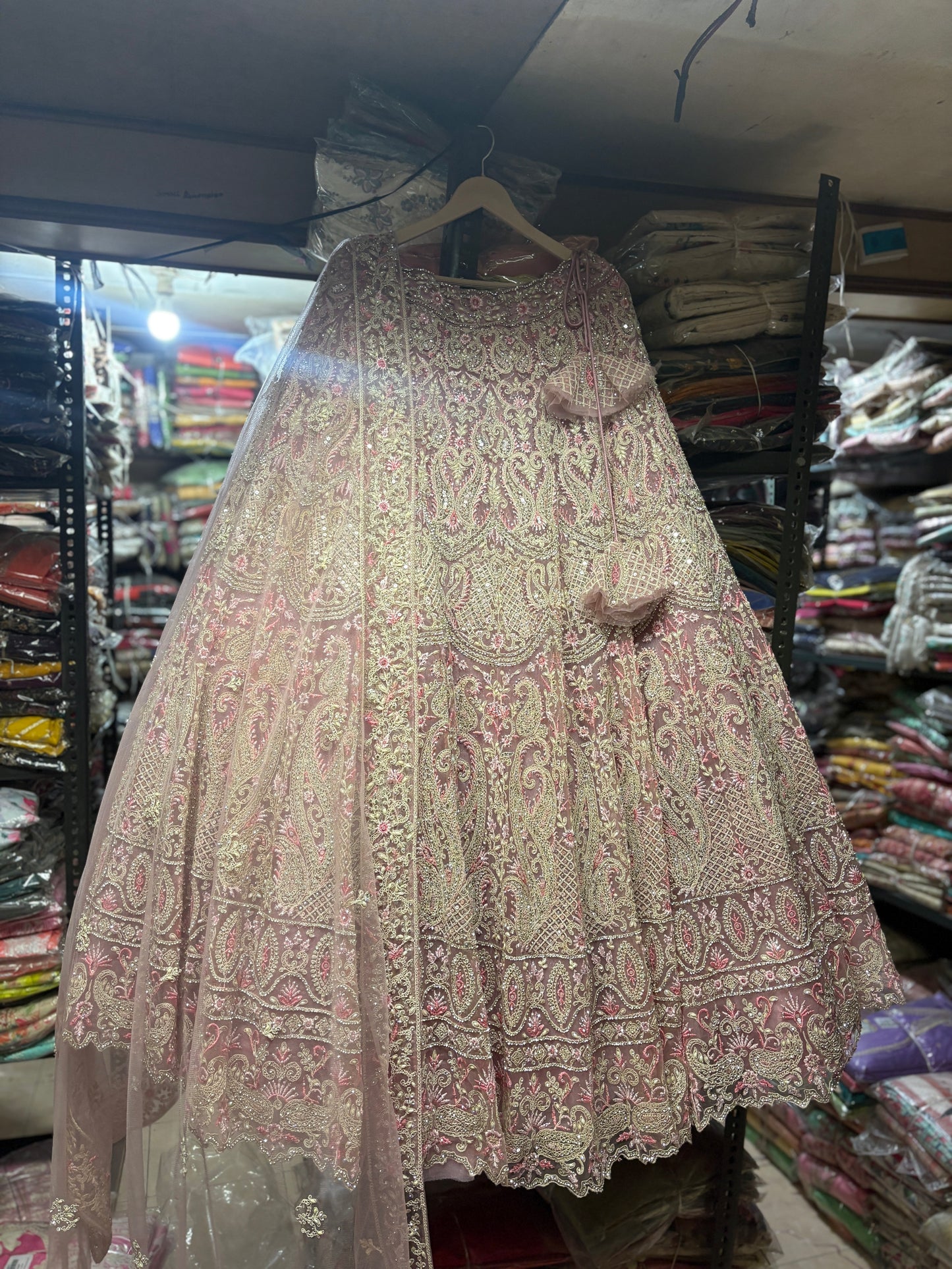 Charming pink crop top Lehenga
