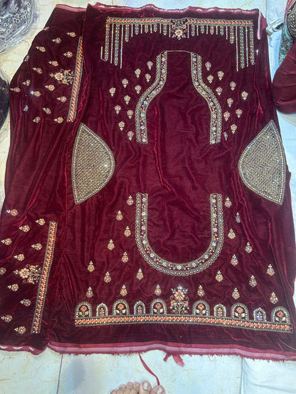 Awesome maroon doli barat bridal lehenga