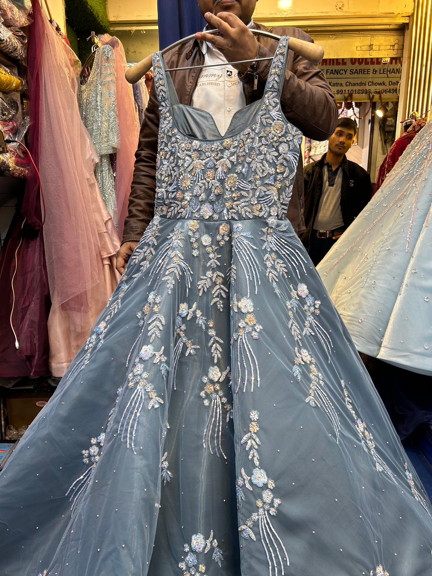 Majestic grey blue gown