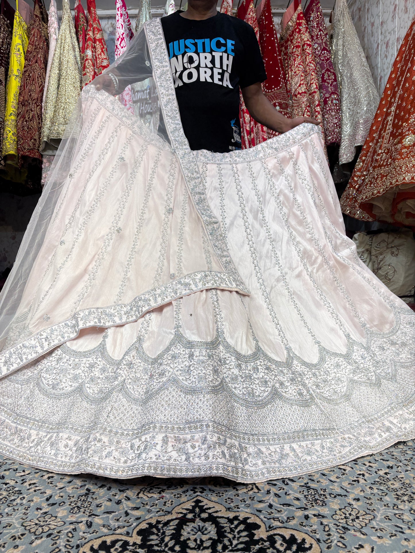 Engaging white Lehenga