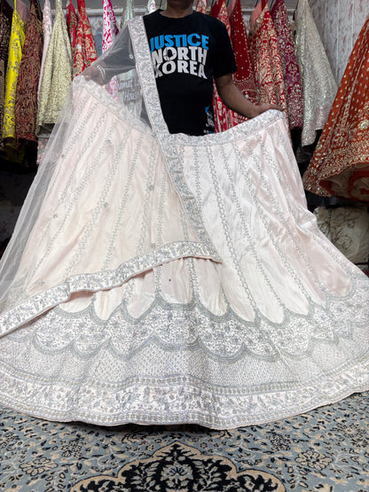 Engaging white Lehenga