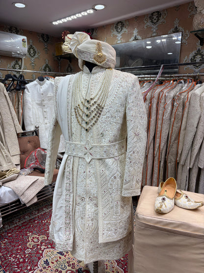 Golden White sherwani