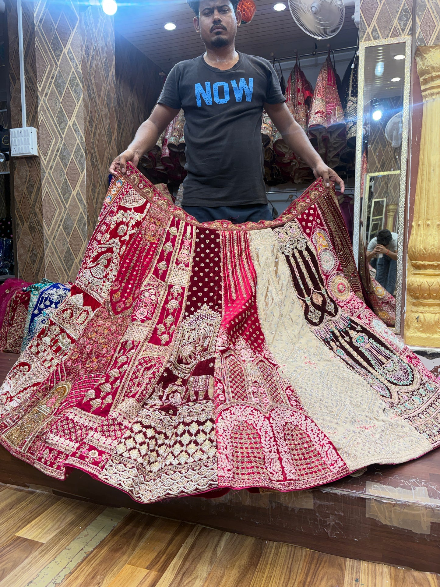 Attractive multicolour multikali Doli barat bridal Lehenga