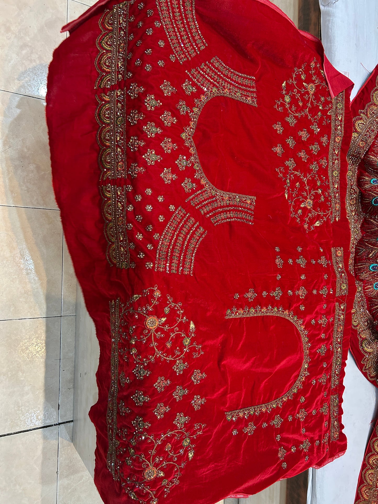 Stunning red Heavy peacock bridal lehenga
