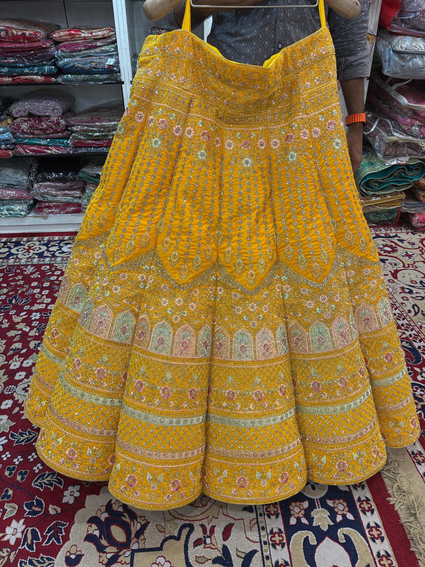 Something different yellow ball bridal Lehenga