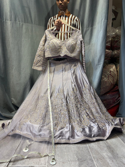 Charming grey Crop Top Lehenga