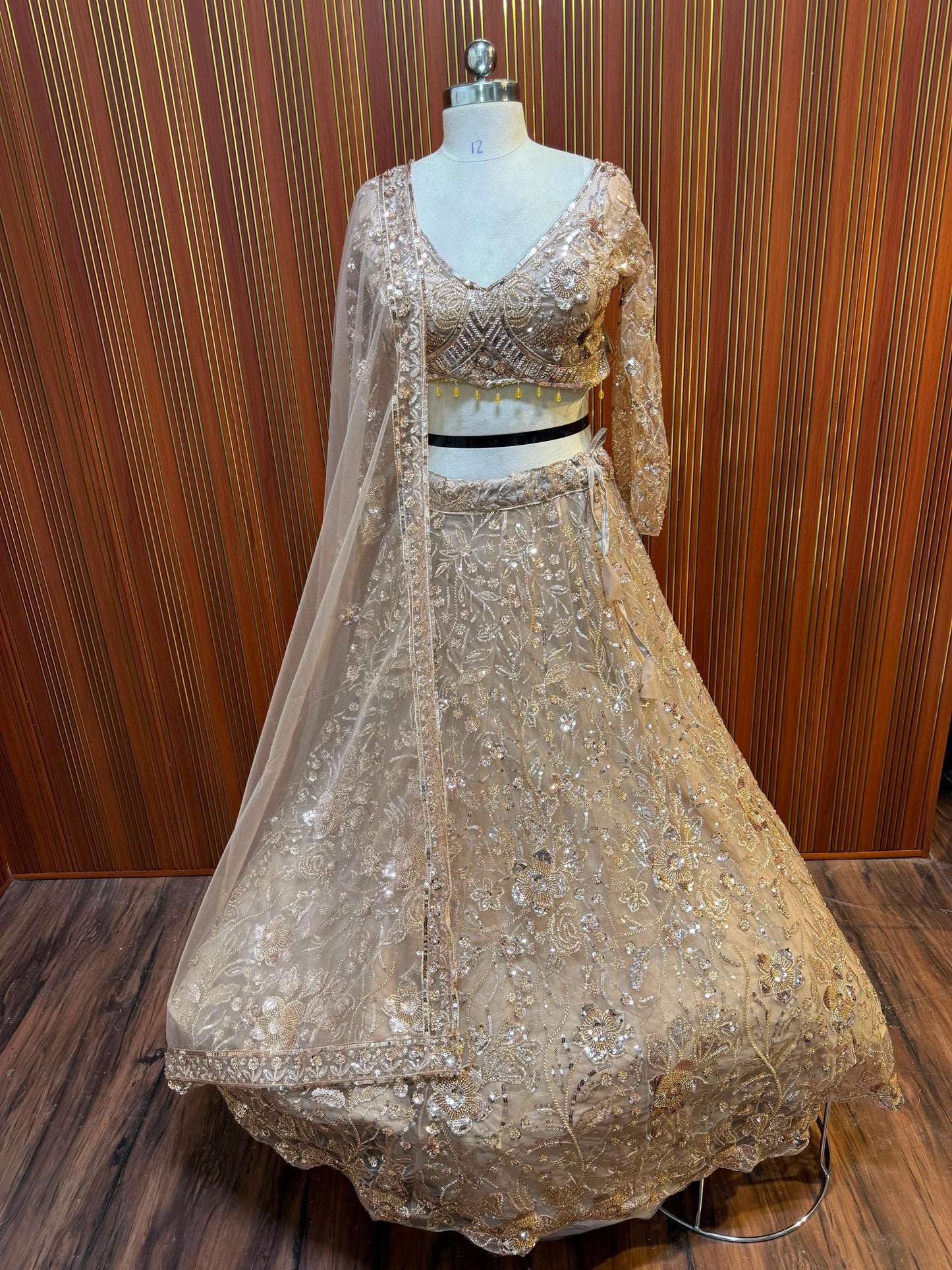 Golden crop top Lehenga