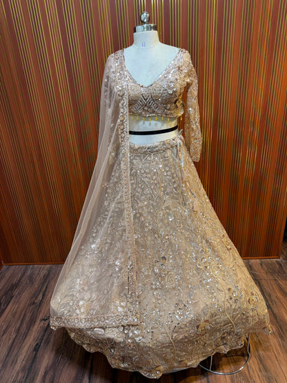 Golden crop top Lehenga