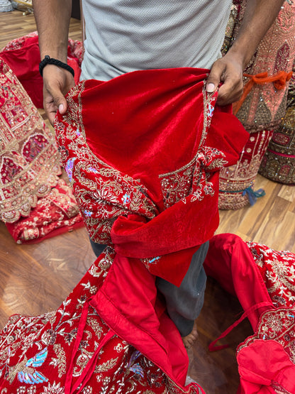 Maroon Peacock Ball Bridal Lehenga