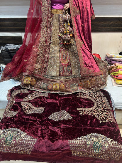 Beautiful maroon heavy bridal Lehenga