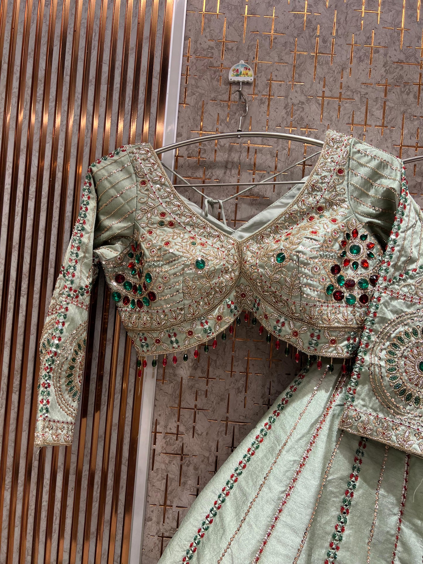 White crop top Lehenga