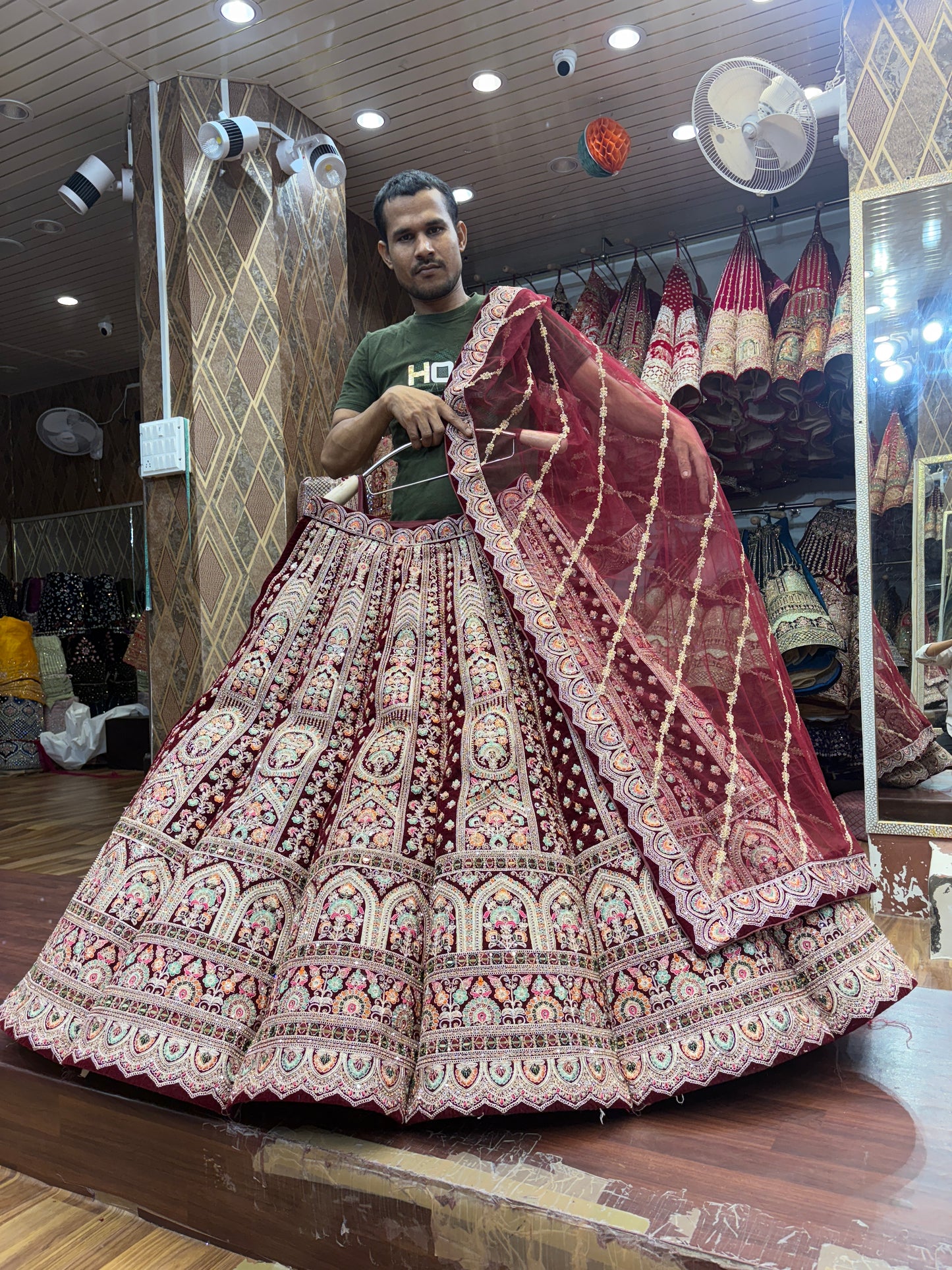 Majestic maroon ball bridal Lehenga