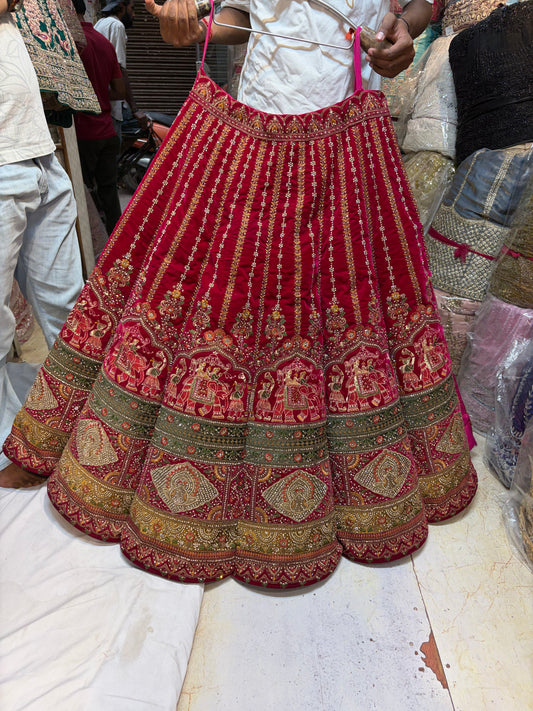 Rani Pink Peacock Ball Bridal Designer Lehenga